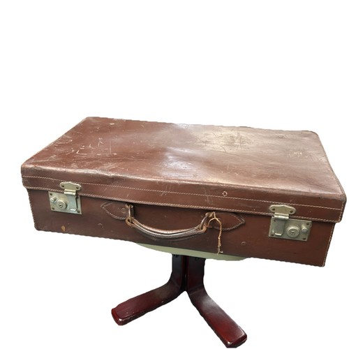 Vintage leather suitcase - ,