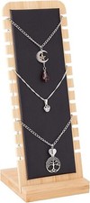 Necklace Display Stand Bamboo Jewellery Necklace Bracelet Holder Organizer UK