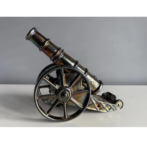 Vintage cast iron cannon - iron, fire