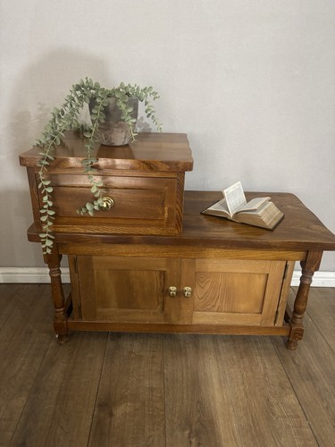 Heavy oak hall seat telephone - heavy,