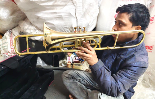 Trombone valve made - , of