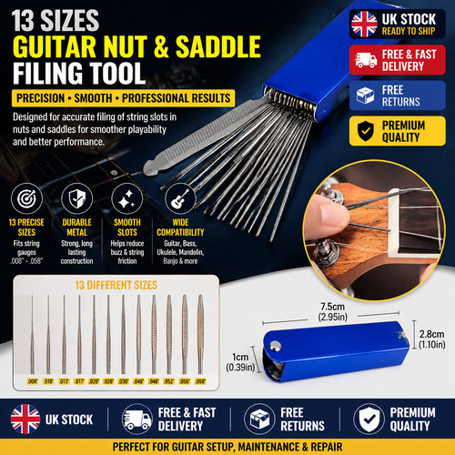 Guitar nut bridge file - guitar,