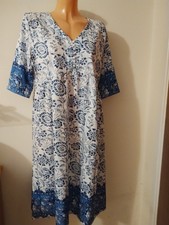 Blue Print Kaftan Style Dress