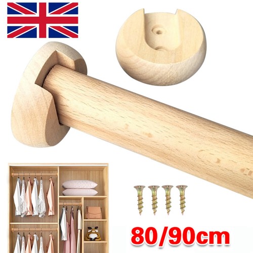 Wooden wardrobe rod rail - wardrobe,