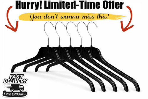 45cm plastic black hangers - plastic,