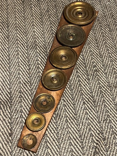 Antique brass weight set - antique,