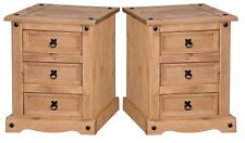 Corona Bedside Large 3 Drawer Chest Table Cabinet Pine x 2 by Mercers Furniture®