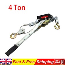 UK 4 Ton Dual Gear Power Puller Heavy Duty 2 Hook Cable Puller Hand Winch Turfer