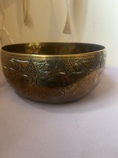 ANTIQUE ROUND BRASS BOWL