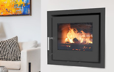 BLACK CASSETTE WOOD BURNER COAL LOGS MULTIFUEL BURNING DEFRA INSET STOVE 7kW