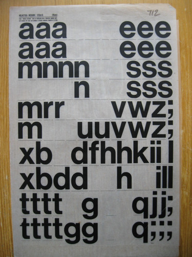 Letraset lower case - x,