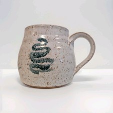 Hand Thrown Art Studio Pottery Mug Tree Speckled Finish Artist Signed Stoneware