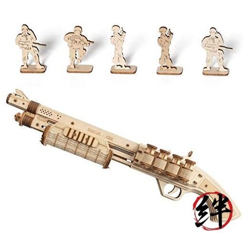 Puzzle wooden toy gun - 3d,