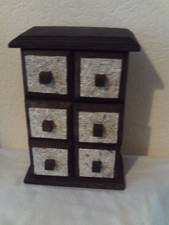 WOOD CHEST WITH 6  DRAWERS