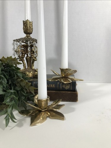 Vintage solid brass candle - solid,