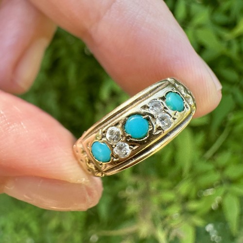 Vintage 9ct gold - gold, turquoise