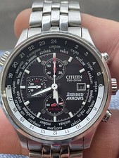 Citizen Red Arrows CA0080-54E Eco-Drive World Time Stainless Chronograph Watch