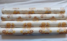Vintage Wallpaper Nova Vinyl Washable Floral Pattern Yellow Orange X 1 Roll