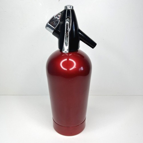 Red seltzer bottle mid century - red, mid-century