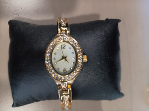 Women gold tone wristwatch - women's,