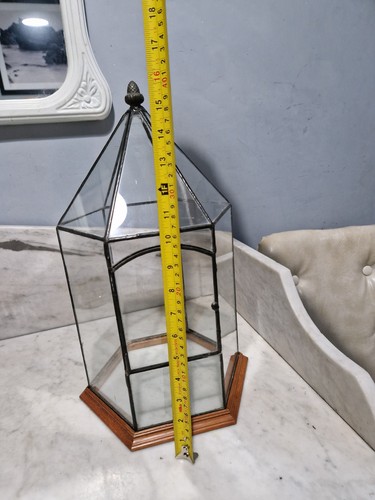Vintage glass hexagonal - glass,