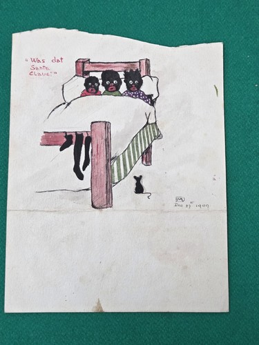 Antique 1909 signed unframed - antique,