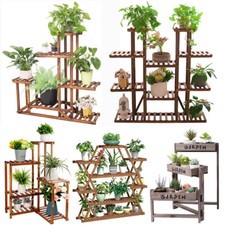 Multi Tier Flower Rack Wooden Plant Stand Pots Bonsai Book Display Shelf Holder