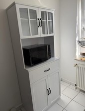 Tall Kitchen Storage Cupboard Cabinet Pantry Larder Unit Adjustable Shelf White