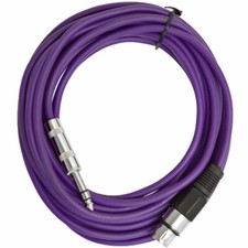 SEISMIC AUDIO - 25 Ft Purple XLR Female to 1/4" TRS Patch Cable Snake Cords