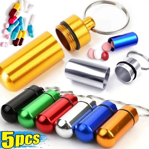Keychain pill holder - keychain,