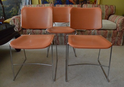 Vintage mcm orange chairs - vintage,
