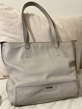 Fossil Leather Beige Grey Tote