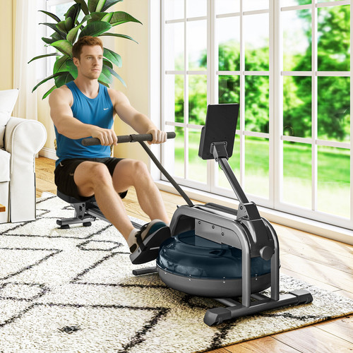 Water rowing machine with - machine,