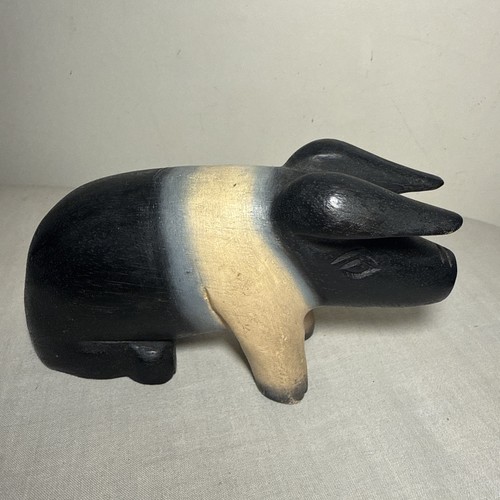 Pig ornament wooden - wooden, carved