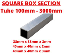 Aluminium Square Box Section Tube 38mm - 40mm - Length 100mm to 3000mm
