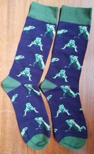 Novelty Reptile Socks Green Iguana Lizard Animal Bearded Dragon Blue Navy Gift