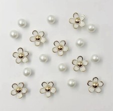 2pc Flower & Pearl Croc Clog  Charms Cute Jibbitz Shoe for Girls, Women & Teens