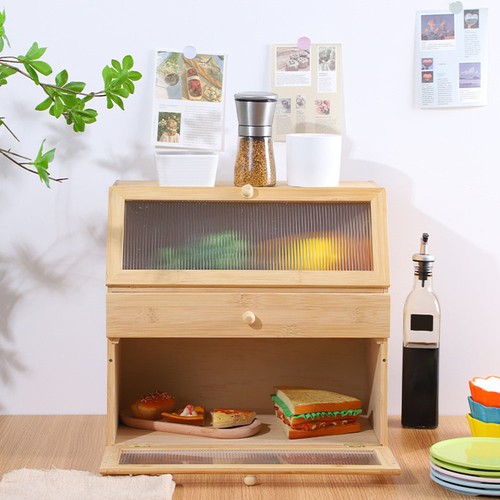 Bamboo bread bin - bamboo, kitchen