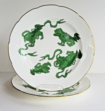 Wedgwood Chinese Tigers Green Two 8 1/4" SALAD Plates ~Excellent ~F