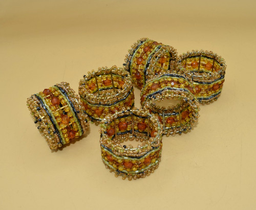 Set napkin rings beaded - of, 6