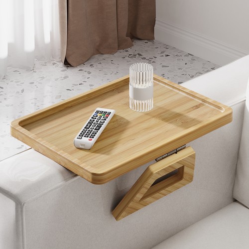 Bamboo sofa arm tray table - bamboo,