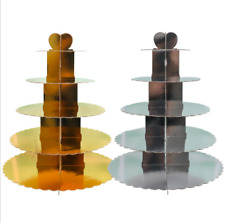 5 Tier Large Cardboard Afternoon Tea Cupcake Cake Stand Birthday Party Display  