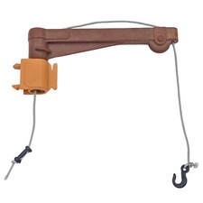 Playmobil brown mobile crane rope hook farm stable medieval city