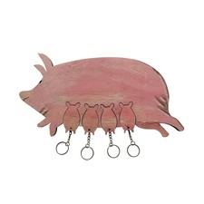 Piggy Key  Wall Sculpture Decorative Key Holder Hanging Board Key Chain9776
