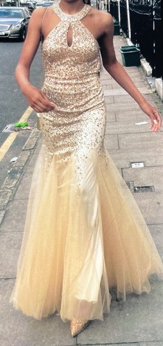 Gold statement prom dress - gold,