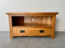 Oak Corner TV Unit with Drawer