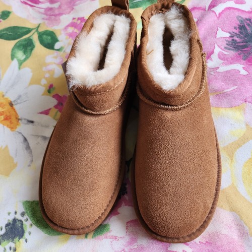 Ladies brown slipper - slipper, boot