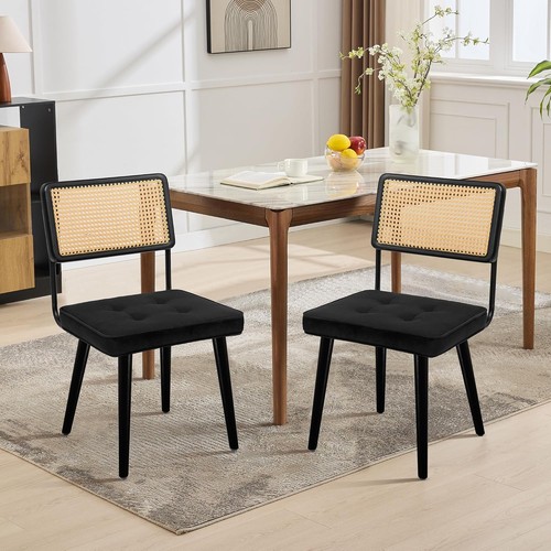 Rattan dining chair velvet - chair,