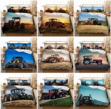 Tractor Farm Harvest Duvet Quilt Cover Bedding Set Single Double King Size Men's