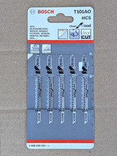 BOSCH SCROLL CLEAN CUTTING JIGSAW BLADES FOR WOOD (T101AO) PACK OF 5
